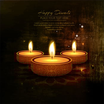 Happy diwali diya oil lamp festival background illustration vector