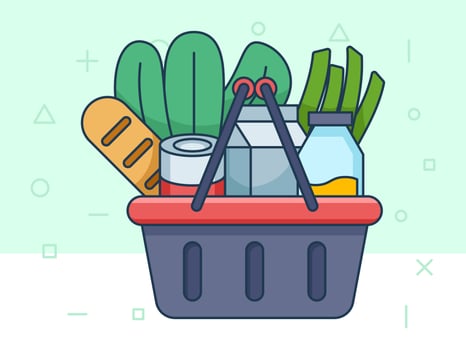 Unique Grocery Shopping Vectors