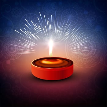 Happy diwali diya oil lamp festival background illustration vector
