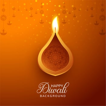 Happy diwali diya oil lamp festival background vector