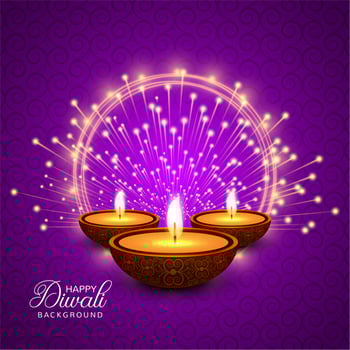Happy diwali diya oil lamp festival card background vector