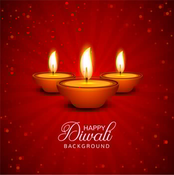 Celebration Happy Diwali decorative oil lamp background vector