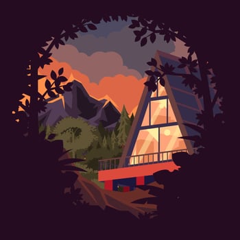 Cabin In the woods vector