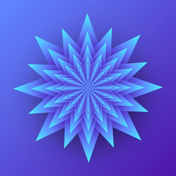 3D Geometric Flower Layered Paper Art vector