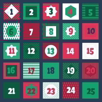Christmas Advent Calendar Printable Tags Collection vector
