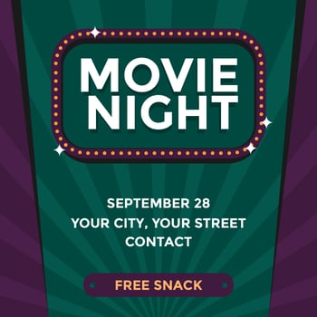 Movie Night Poster Template Vector
