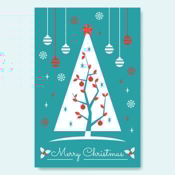 Poster With Christmas Mid-Century Tree vector
