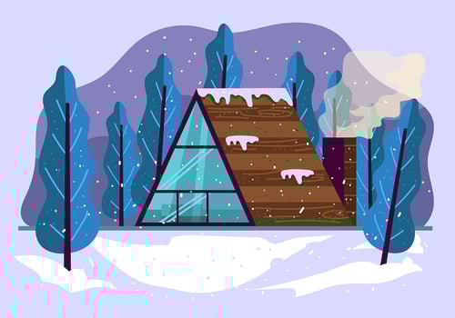 Modern Cabin in the Woods vector