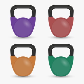 Realistic Fitness Equipment Gym Kettlebell Isolated Vector Illustratio