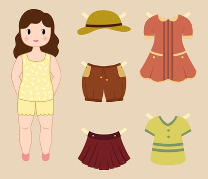 Vintage Paper Doll Vector