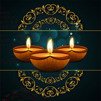 Happy diwali diya oil lamp festival background illustration vector
