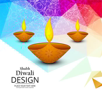 Happy diwali diya oil lamp festival background illustration vector