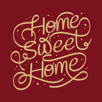 Home sweet home lettering vector