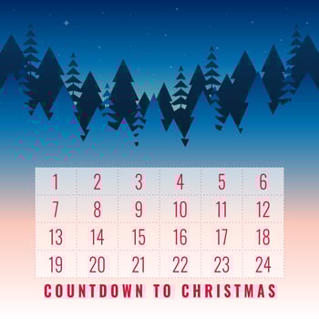 Advent Christmas Calendar Printable Greeting Card Set vector