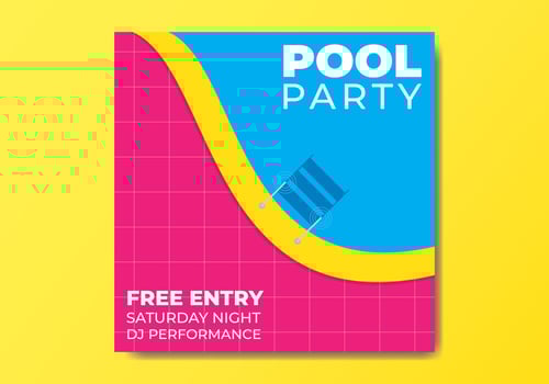 Pool Party Flyer Template vector