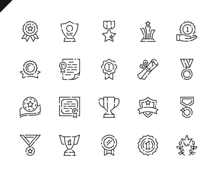 Simple Set Awards Line Icons vector