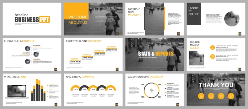 Business presentation powerpoint slides templates vector