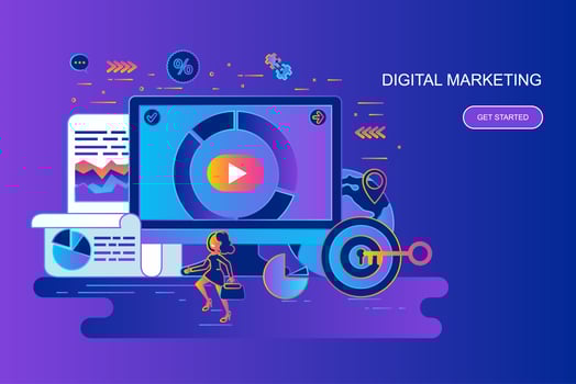 Modern gradient flat line concept web banner vector