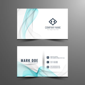 Modern wavy visiting card template vector