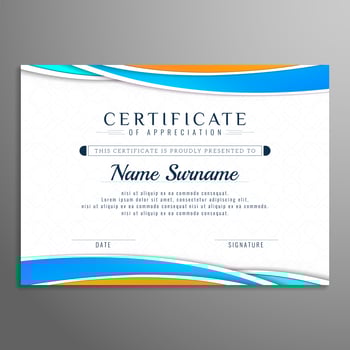 Abstract elegant wavy certificate design template vector