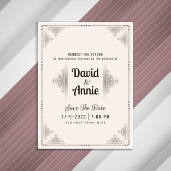 Abstract beautiful wedding invitation card design vector