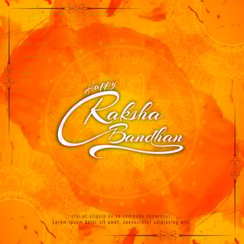 Abstract Happy Raksha bandhan text design background vector