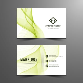 Modern wavy visiting card template vector