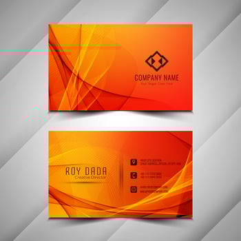 Abstract colorful wavy business card stylish template vector