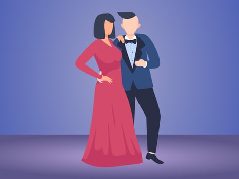 Romantic Couple In Formalwear Vectors