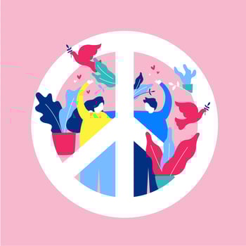 Peace And Love Vector Illustration