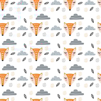 Scandinavian Fox Pattern Vector