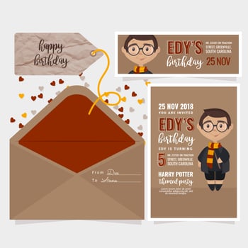 Vector Kids Birthday Invitation