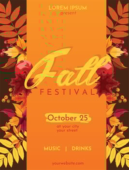 Fall Fest Flyer Vector Design