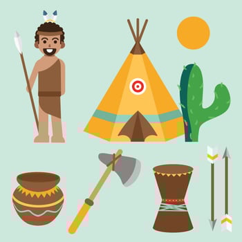 Indigenous People Elements Vector Pack