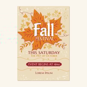Autumn festival or Fall party invitation vector