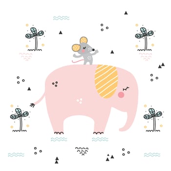 Elephant And Mouse Vector