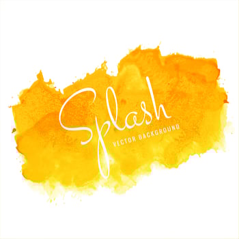 Hand paint watercolor yellow splash on white background vector
