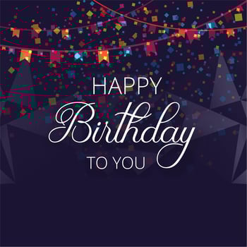Happy Birthday colorful birthday card, party invitation backgrou vector