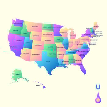 United States Of America Landmark Map Vector