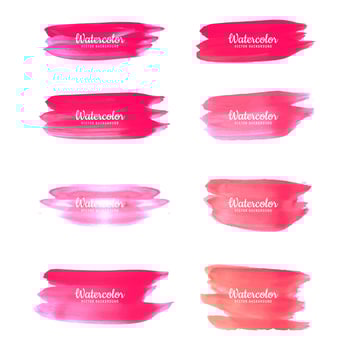 Abstract colorful watercolor stroke set background vector
