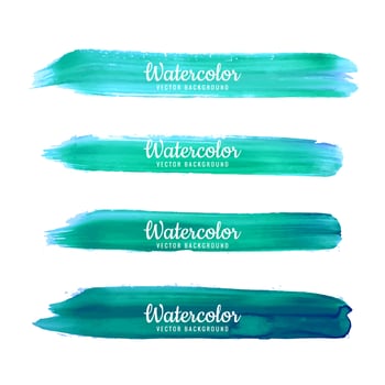 Set of colorful watercolor brush strokes design vector