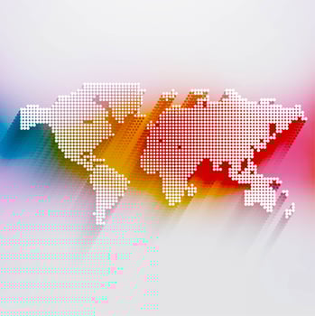 Modern colorful world map background vector