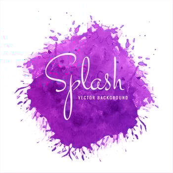 Splash of purple watercolor background vector