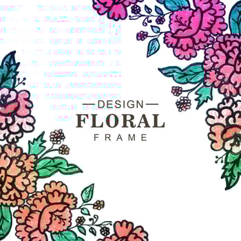 Beautiful colorful decorative wedding frame floral background vector