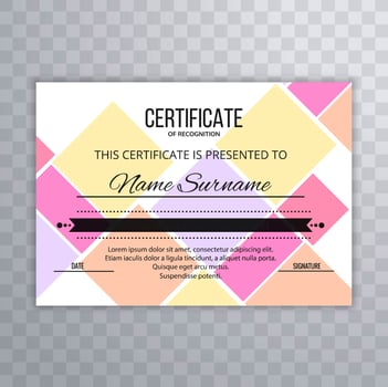 Modern certificate background vector