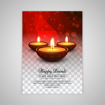 Poster with a diya for diwali colorful flyer template design vector