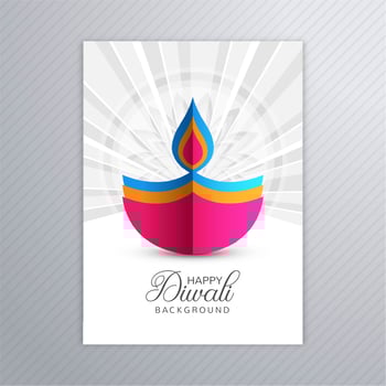 Poster with a diya for diwali colorful flyer template design vector