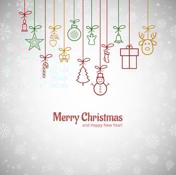 Beautiful Merry christmas greeting card with snowflakes backgrou vector