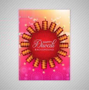 Decorative diwali greeting card template design vector