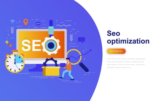 Seo optimization modern flat concept web banner  vector
